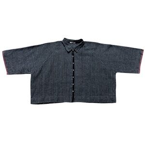 Pero oversized button up striped linen shirt blouse